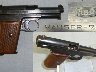 WW1 / WW2 Era German Military / Police Mauser Model 1914 / 34 7.65mm Calibre Semi Automatic Pocket Pistol. D 1522 None Semi Auto