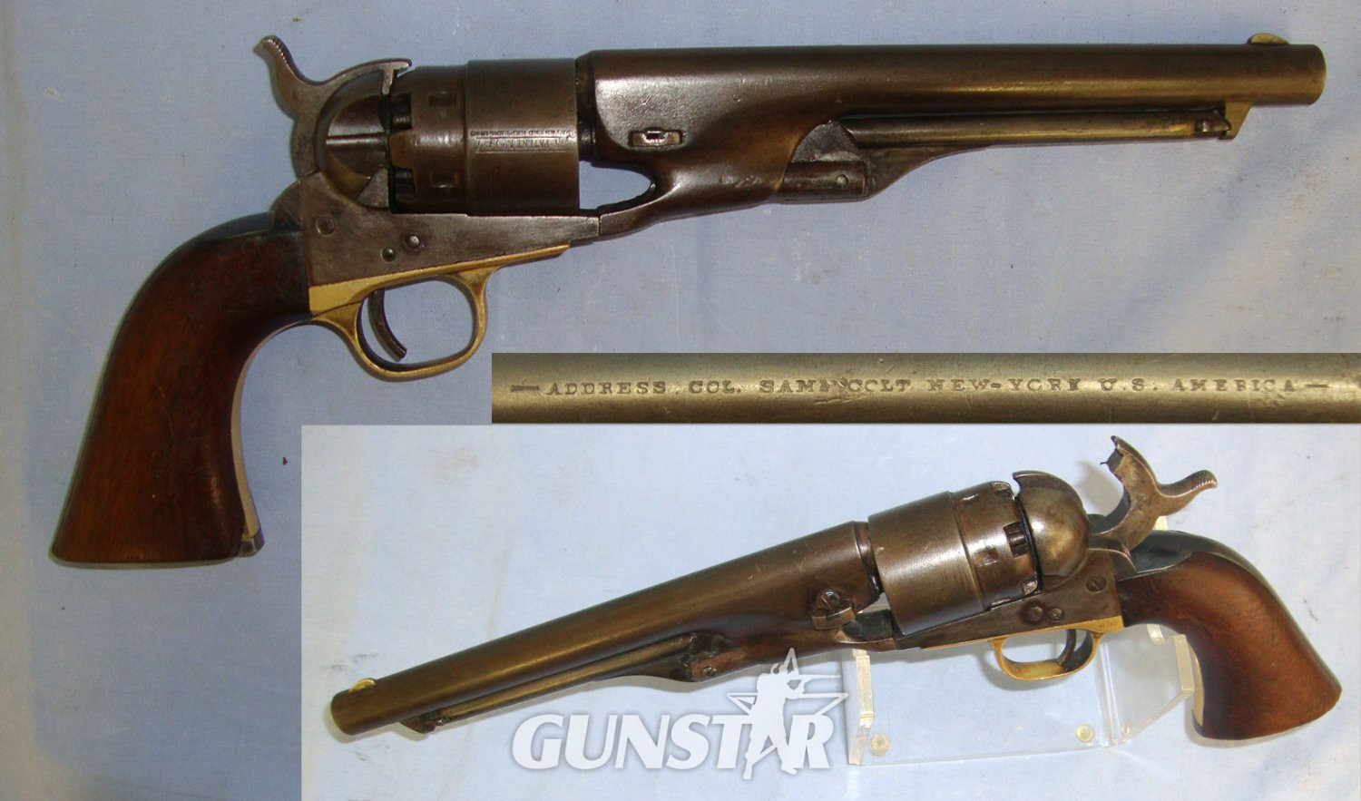 ALL MATCHING NUMBERS INCLUDING CYLINDER**American Civil War 1864 Colt New York USA Model 1860 Army .44 Calibre Cap & Ball Percussion Revolver. Sn 23484:5  revolver .44 Revolver in 