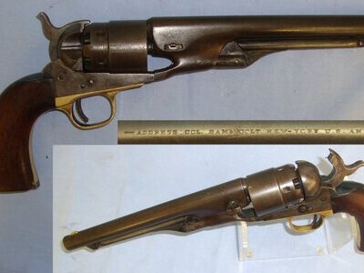 ALL MATCHING NUMBERS INCLUDING CYLINDER**American Civil War 1864 Colt New York USA Model 1860 Army .44 Calibre Cap & Ball Percussion Revolver. Sn 23484:5 revolver .44 Revolver