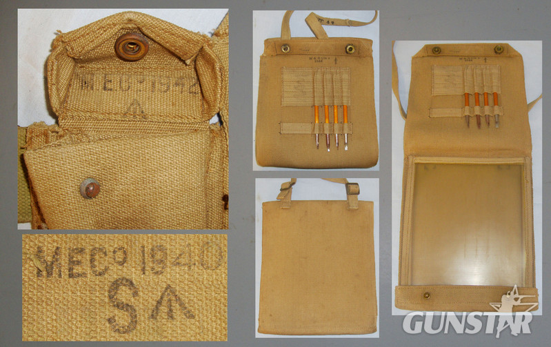  A Collection of Officers Dated WWII Equipment Holders Including - Webbing Utility Belt with Holster, Binocular Holder and Ammunition Pouches – Water Bottle with Carrying Case and Strap and Map Case Including Instruments. A 1097. A Collection of Officers Dated WWII Equipment Holders Including - Webbing Utility Belt with Holster, Binocular Holder and Ammunition Pouches – Water Bottle with Carrying Case and Strap and Map Case Including Instruments. A 1097. Other Accessory