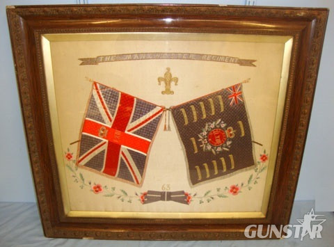 Framed Hand Stitched Silk Boer War & Before Battle Honours Of The Manchester Reg Framed Hand Stitched Silk Boer War & Before Battle Honours Of The Manchester Reg Other Accessory in 