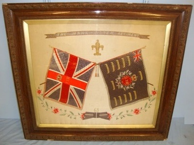 Framed Hand Stitched Silk Boer War & Before Battle Honours Of The Manchester Reg Framed Hand Stitched Silk Boer War & Before Battle Honours Of The Manchester Reg Other Accessory