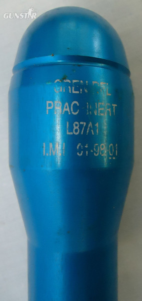 INERT DEACTIVATED. Unfired, British L87A1 Practice HEAT (High Explosive Anti-Tank) Rifle Grenade For The SA80 Rifle. - O 1614 INERT DEACTIVATED. Unfired, British L87A1 Practice HEAT (High Explosive Anti-Tank) Rifle Grenade For The SA80 Rifle. - O 1614  Other Ammunition