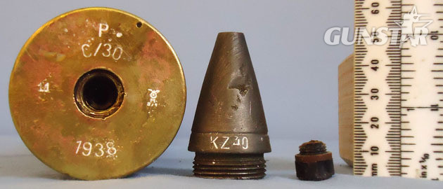  3.7cm SC/30 (37x380R) Round With An Unfired High Explosive Projectile INERT Unfired German WW2 3.7cm SC/30 (37x380R) Round With An Unfired High Explos Antique & Militaria