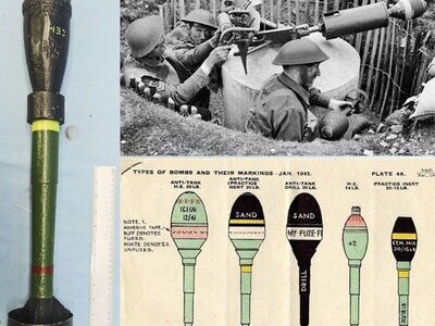 INERT DEACTIVATED. Rare, British WW2, 29mm Blacker Bombard Spigot Practice HE (High Explosive) Mortar fitted with a 3 Inch Mortar Body. Sn - 22846:82 INERT DEACTIVATED. Rare, British WW2, 29mm Blacker Bombard Spigot Practice HE (High Explosive) Mortar fitted with a 3 Inch Mortar Body. Sn - 22846:82  Other Ammunition