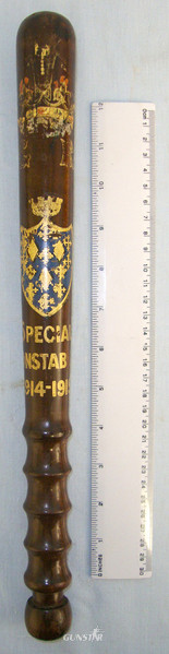 WW1 1914 – 1919 Dated, Stockport County Special Constable’s Polychrome Decorated Lignum Vitae Tropical Hardwood Truncheon  Antique & Militaria in 
