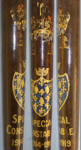 WW1 1914 – 1919 Dated, Stockport County Special Constable’s Polychrome Decorated Lignum Vitae Tropical Hardwood Truncheon  Antique & Militaria
