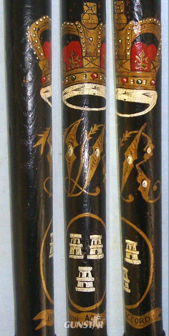 Victorian Era Scottish Aberdeen City Police Constabulary Queen’s Crown Hand Painted Decoration Ebonised Wood Police Truncheon With Collection Number Brass Tag 120 ** FROM THE GEORGE RALPH LEYLAND COLLECTION OF TRUNCHEONS & TIPSTAFFS** Sn 22811 Antique & Militaria