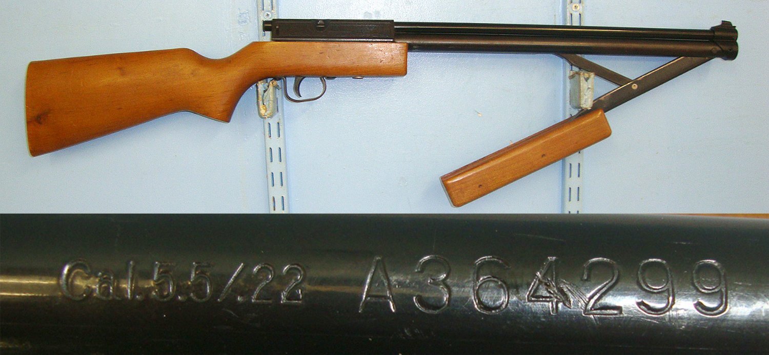 1977-1988 Japanese Sharp Innova Single Shot .22 Calibre Pneumatic Pump Action Recoilless Air Rifle. AI 602 air rifle .22