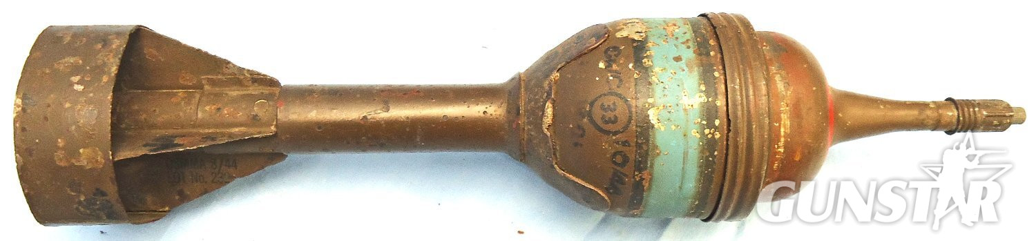 INERT DEACTIVATED. British WW2, 1944 Dated, PIAT Mark IV, (Projector Infantry Anti-tank) HEAT (High Explosive Anti Tank) Round & Fuze. Sn 23341 INERT DEACTIVATED. British WW2, 1944 Dated, PIAT Mark IV, (Projector Infantry Anti-tank) HEAT (High Explosive Anti Tank) Round & Fuze. Sn 23341 Various Other Ammunition - {CATEGORY}