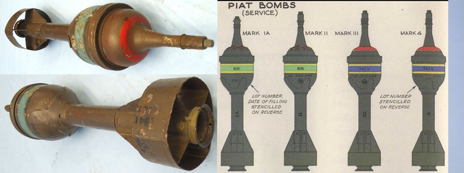  INERT DEACTIVATED. British WW2, 1944 Dated, PIAT Mark IV, (Projector Infantry Anti-tank) HEAT (High Explosive Anti Tank) Round & Fuze. Sn 23341 INERT DEACTIVATED. British WW2, 1944 Dated, PIAT Mark IV, (Projector Infantry Anti-tank) HEAT (High Explosive Anti Tank) Round & Fuze. Sn 23341 Various Other Ammunition