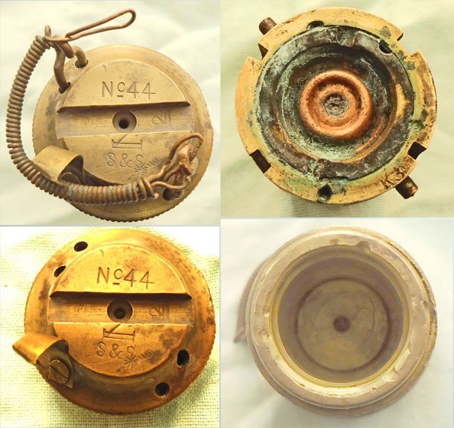  INERT DEACTIVATED. Rare, British, WW1, (1915 Dated), Unfired, British No 44 Mark II Percussion Nose Fuze & Transit Cap For High Explosive & Smoke Rounds. - O 2198 INERT DEACTIVATED. Rare, British, WW1, (1915 Dated), Unfired, British No 44 Mark II Percussion Nose Fuze & Transit Cap For High Explosive & Smoke Rounds. - O 2198  Other Ammunition