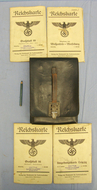 1935 Dated WW2 Era Nazi German NSKK Officers Quality Black Leather Map Case With RZM Marked Buckles & 4 Original Nazi 1:100000 Scale Maps Which Have Pencil Notations Underlining Towns & Possible Hitler Youth Camps All To Willy Mast Leipzige  Other Accessory