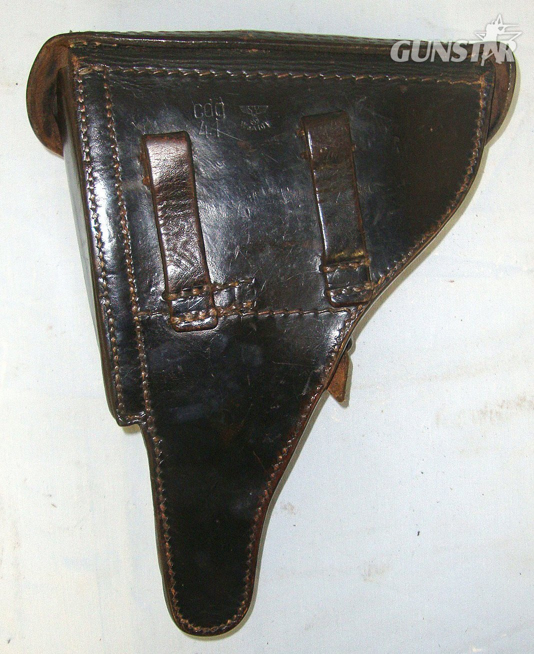 WW2 1941 Dated Nazi German Maker Code ‘cdg’ Auwaerter u. Bubeck KG, Lederwarenfabrik, Stuttgart Army Officer’s Leather Hard Case Holster  For Luger PO8 9mm Parabellum Pistols. Sn 23651 Care & Storage