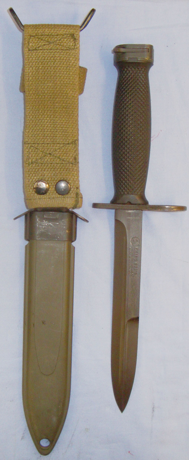  Mint* ‘M7’ Colt 62316 Marked Bayonet and U.S M8A1 Scabbard Made in West Germany. BAYO 337. Bayonet