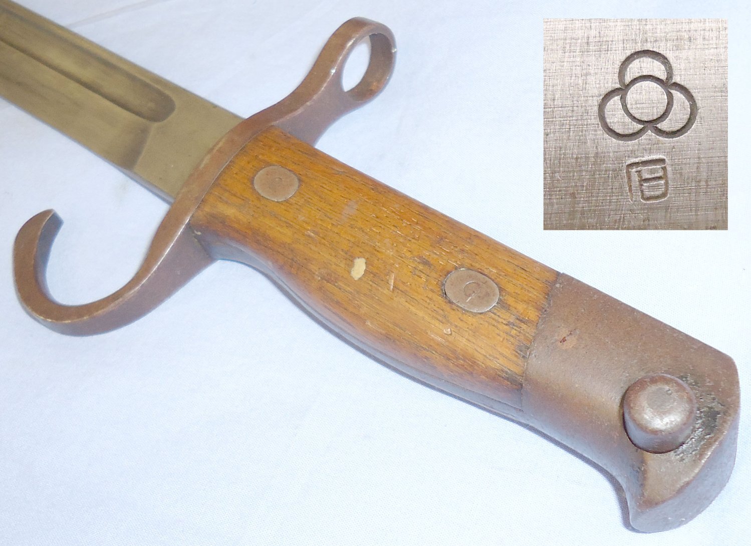 Late Production Arisaka 30 Bayonet and Scabbard with Kokura Arsenal Markings. BAYO 380. Bayonet