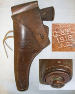 WW1 1918 U.S. Army G & K (Graton & Knight) Leather Holster For Smith & Wessson & Colt .38 Calibre 4” Barrel Service Revolvers With ‘A.G’ Army Inspector’s Mark Other Accessory
