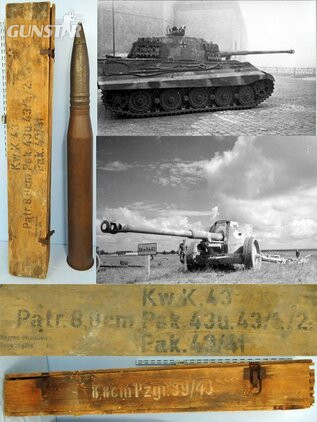 INERT DEACTIVATED. Rare Unfired German WW2 King Tiger 8.8cm (88 x 822R) High Explosive (HE) Round for the KwK43 Gun And the PaK43 Anti Tank Guns complete with its Original Wooden Transit Case. Sn - 22308 INERT DEACTIVATED. Rare Unfired German WW2 King Tiger 8.8cm (88 x 822R) High Explosive (HE) Round for the KwK43 Gun And the PaK43 Anti Tank Guns complete with its Original Wooden Transit Case. Sn - 22308  Other Ammunition in 