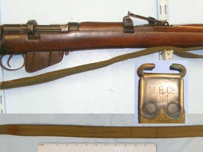 ORIGINAL**EARLY WW1**1914 Dated British ME Co (Mills Equipment Company) Webbing Sling For SMLE Bolt Action .303 Calibre Rifles. MISC 1008  Other Accessory