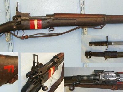 Eddystone (Remington) With Sling, Remington P17 Bayonet, Scabbard & Leather Frog. D 1650 Bolt Action None Rifle