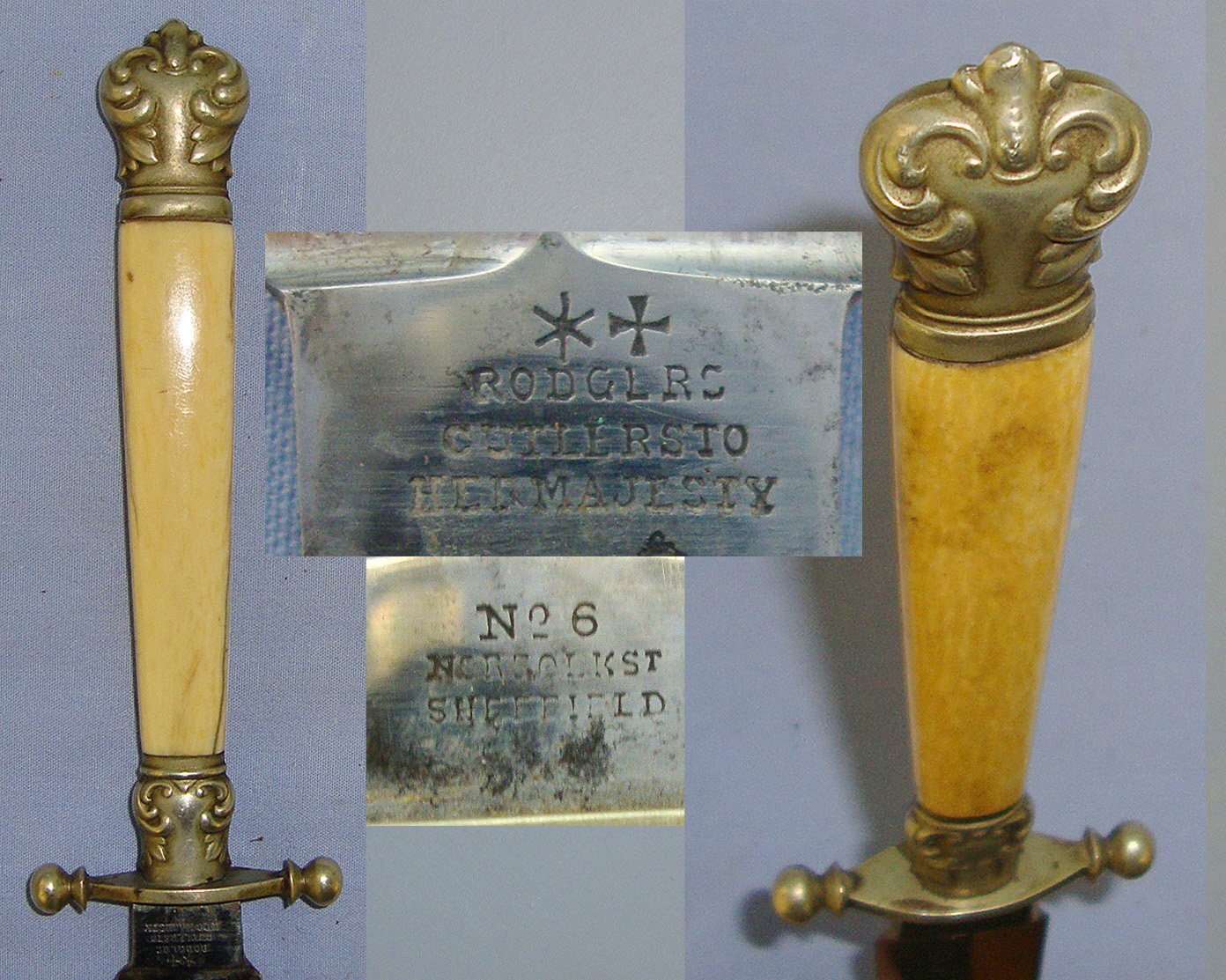 Victorian, Rodgers Of Sheffield Cutler To Her Majesty Spear Point Bowie Knife With Open Top Leather Scabbard. Sn 23753 Knive