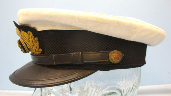 Japanese Naval Officer's White Cover Summer Uniform Visor Cap with Bullion Badge Japanese Naval Officer's White Cover Summer Uniform Visor Cap with Bullion Badge Clothing