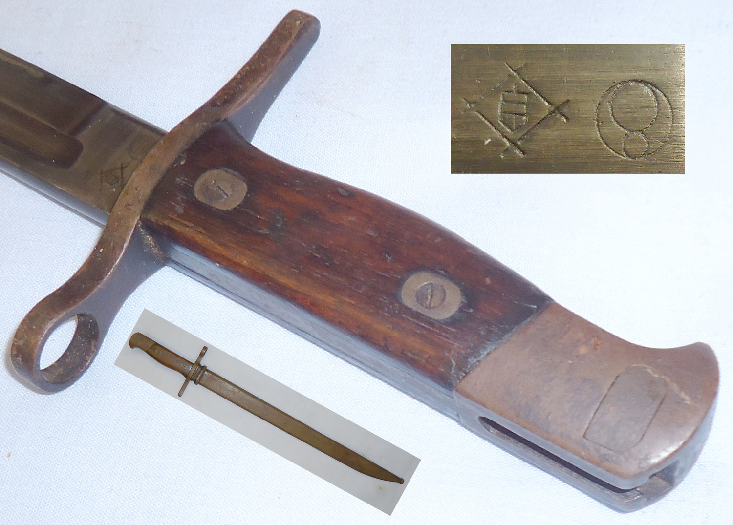 Late Production Arisaka Type 30 Bayonet and Scabbard Manufactured at Toyoda Jidoshoki Seisakusho (Toyoda Automatic Loom Works) under Nagoya supervision 21215. Bayonet