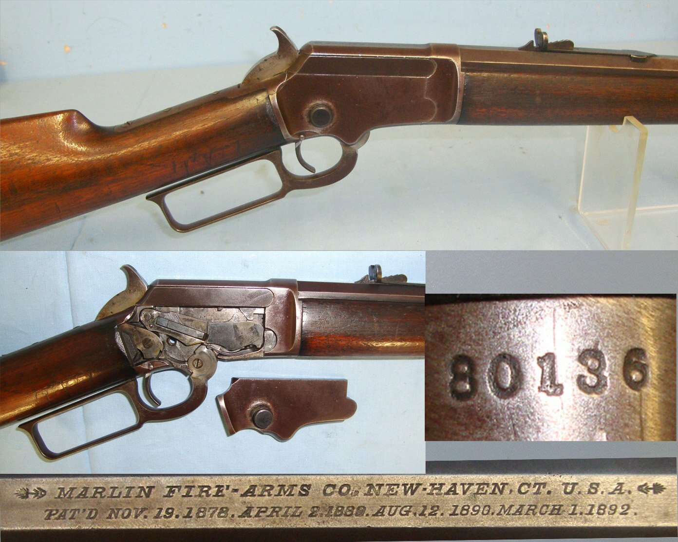 Marlin With Take Down Action, Octagonal Barrel & Tube Magazine. Sn 22258 Lever Action .32 Rifle