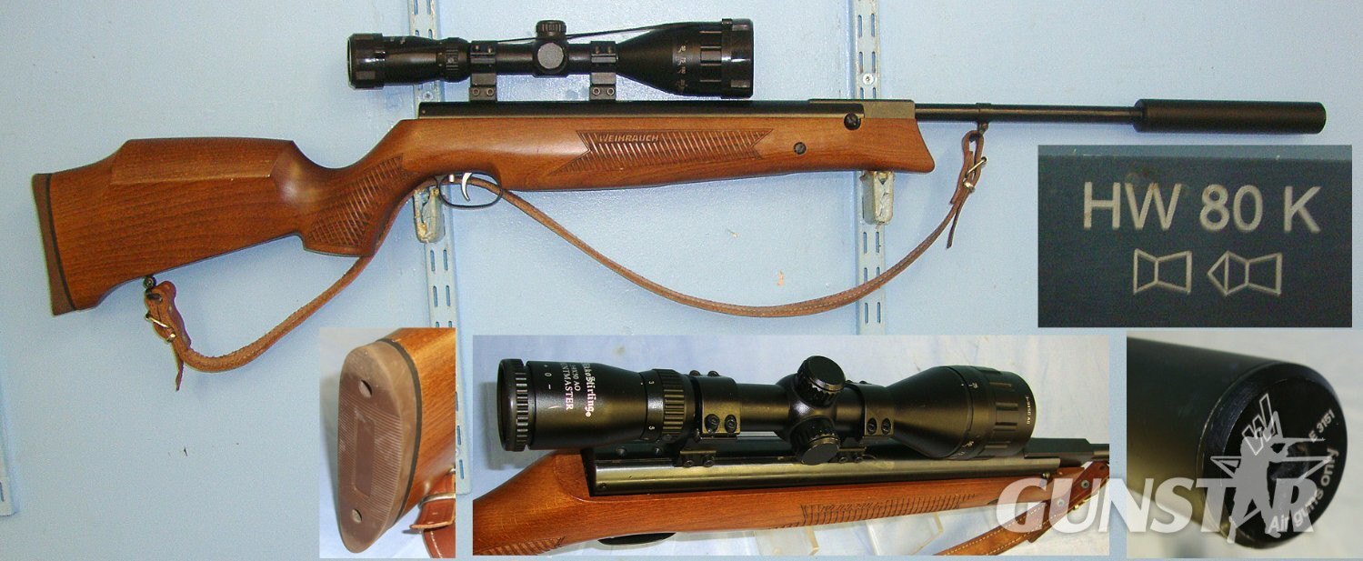 MINT**German Weihrauch HW80K Hull Cartridge Import .177 Calibre Break Action Hunting Air Rifle With Sound Moderator / Silencer & Nikko Stirling 3-9x50 AO Mountmaster Telescopic Sight & Sling. Sn 23484:81 air rifle .177 in 