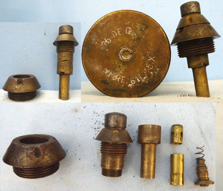 DEACTIVATED INERT. French Early WW1 Unfired and stencilled, 1915 Dated, High Exp DEACTIVATED INERT. French Early WW1 Unfired and stencilled, 1915 Dated, High Exp Antique & Militaria