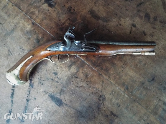 British Flintlock Officers Pistol .60 Cal Muzzleloader Muzzleloader in 