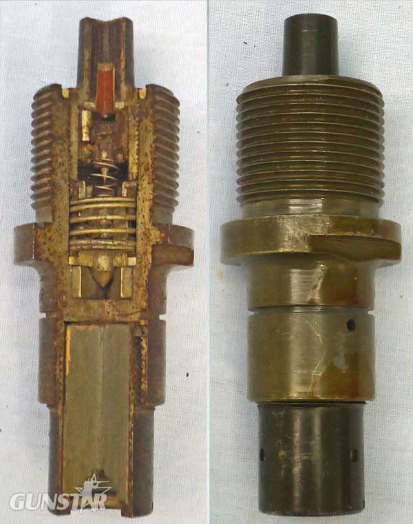 INERT DEACTIVATED. Russian Cutaway BDR-2 Base Fuze For 85 &100MM Armour Piercing Projectiles On Display Stand. - O 1972 INERT DEACTIVATED. Russian Cutaway BDR-2 Base Fuze For 85 &100MM Armour Piercing Projectiles On Display Stand. - O 1972  Other Ammunition