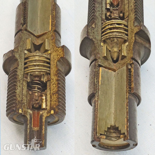  INERT DEACTIVATED. Russian Cutaway BDR-2 Base Fuze For 85 &100MM Armour Piercing Projectiles On Display Stand. - O 1972 INERT DEACTIVATED. Russian Cutaway BDR-2 Base Fuze For 85 &100MM Armour Piercing Projectiles On Display Stand. - O 1972  Other Ammunition