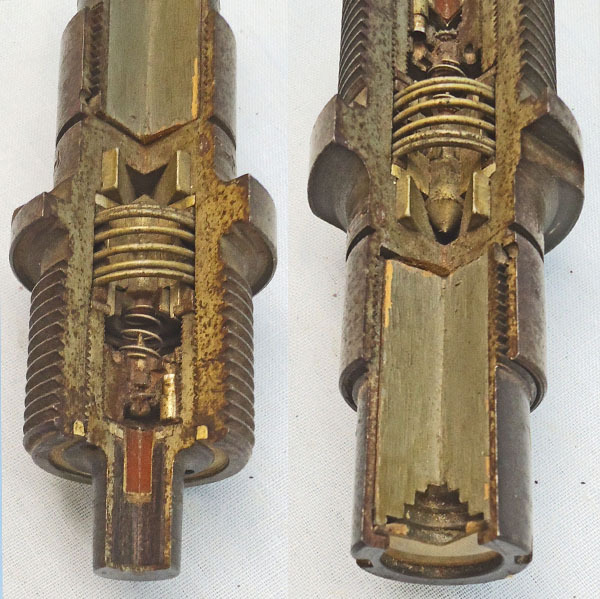  INERT DEACTIVATED. Russian Cutaway BDR-2 Base Fuze For 85 &100MM Armour Piercing Projectiles On Display Stand. - O 1972 INERT DEACTIVATED. Russian Cutaway BDR-2 Base Fuze For 85 &100MM Armour Piercing Projectiles On Display Stand. - O 1972  Other Ammunition
