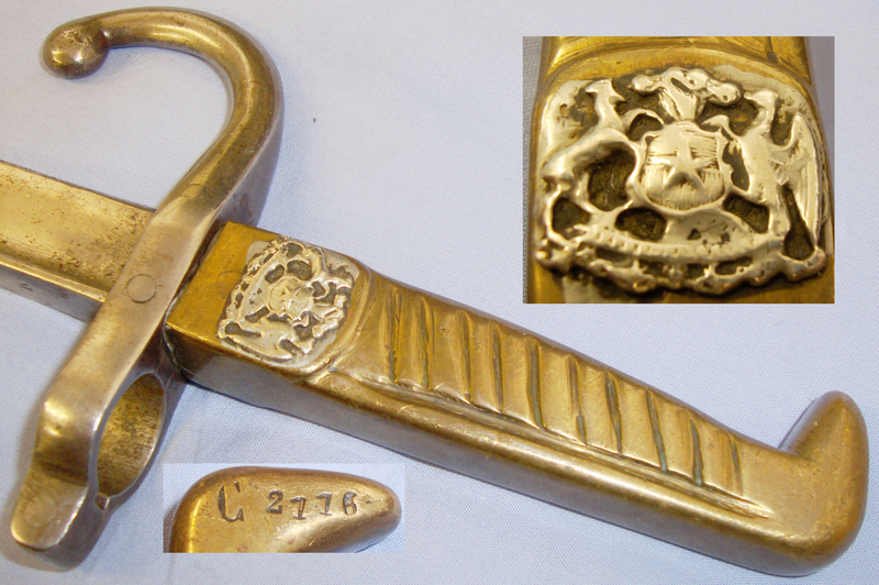 Unique* Chilean M1910 Police Sidearm Converted From French Gras 1874 Bayonet and Steel Scabbard. ED 1047. Bayonet
