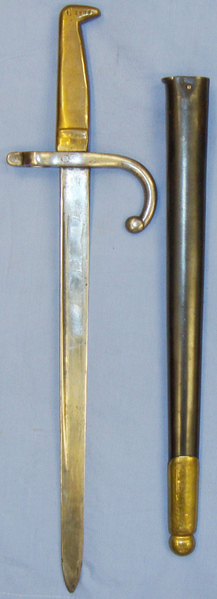  Unique* Chilean M1910 Police Sidearm Converted From French Gras 1874 Bayonet and Steel Scabbard. ED 1047. Bayonet