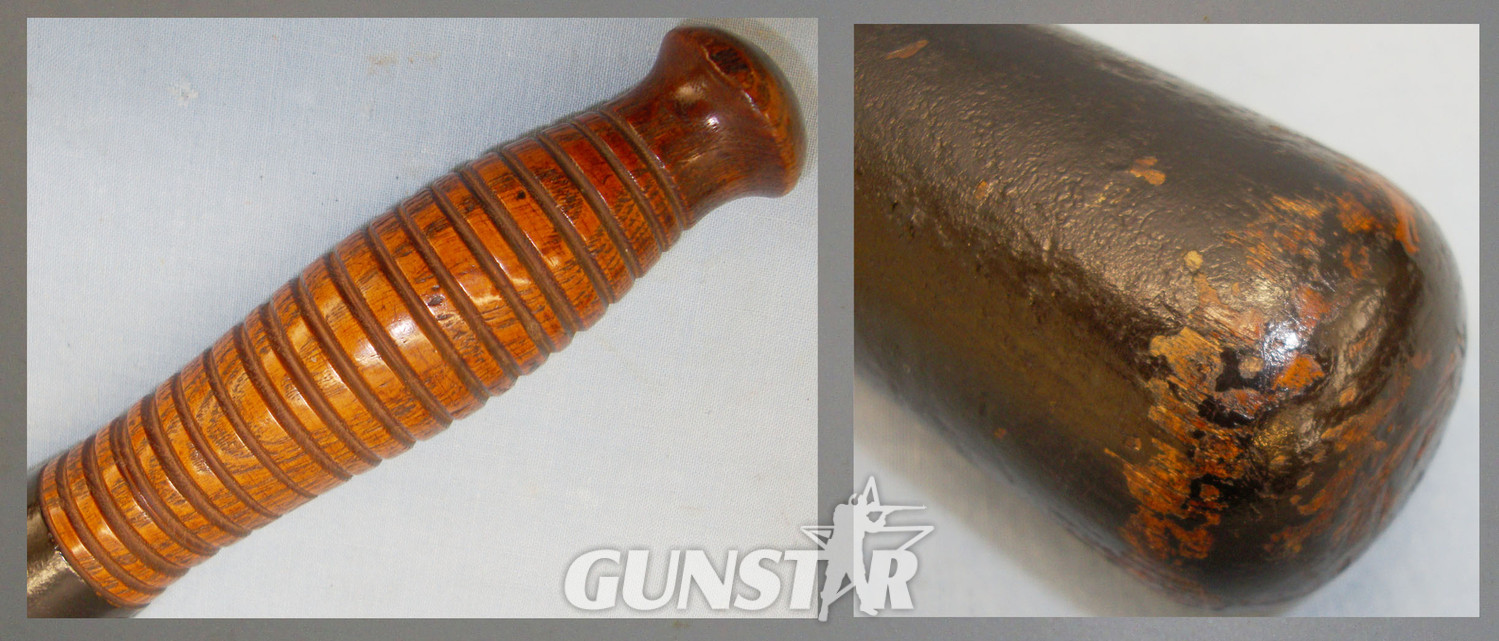  Large Victorian Wood Baluster Tipstaff Truncheon with Hand Painted Decoration Crown VR Royal Cypher. 20609. Large Victorian Wood Baluster Tipstaff Truncheon with Hand Painted Decoration Crown VR Royal Cypher. 20609. Antique & Militaria