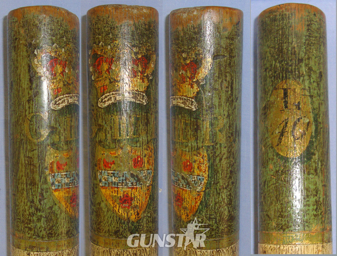 LARGE**POLE FORM**1760-1820 George III ‘King’s Crown Heraldic Arms GRIII L40’ Hand Painted Decoration Wood Tip Staff / Police Truncheon. Sn 21069  Antique & Militaria