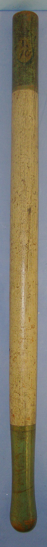  LARGE**POLE FORM**1760-1820 George III ‘King’s Crown Heraldic Arms GRIII L40’ Hand Painted Decoration Wood Tip Staff / Police Truncheon. Sn 21069  Antique & Militaria