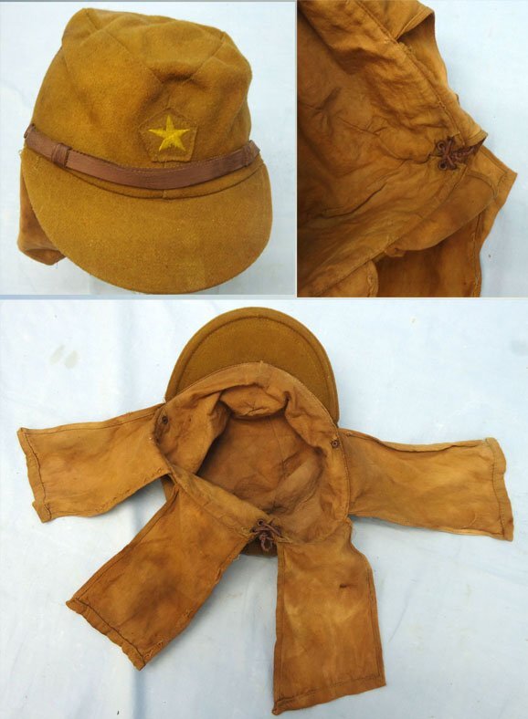 Original WW2 Imperial Japanese Army, Infantryman\'s Field Cap With Neck Flaps. HE 340  Clothing