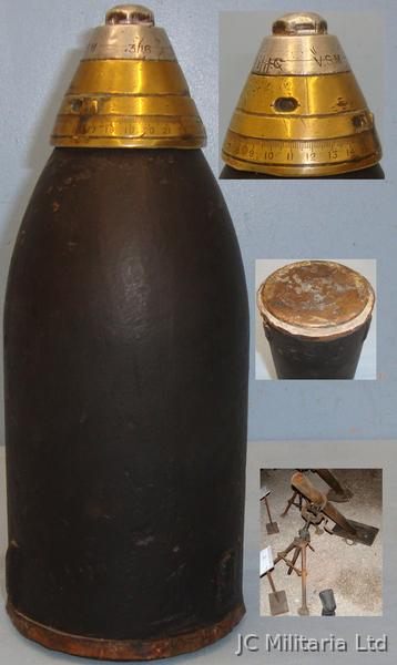 INERT DEACTIVATED. British Early WW1 4 Inch Light Trench Mortor ‘RML’ With No. 3 INERT DEACTIVATED. British Early WW1 4 Inch Light Trench Mortor ‘RML’ With No. 3  Cartridges in 