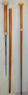 Victorian / Edwardian Gentleman’s Malacca Sword Stick With Diamond Section Blade & Hand Carved Antique Ivory Fittings Sword