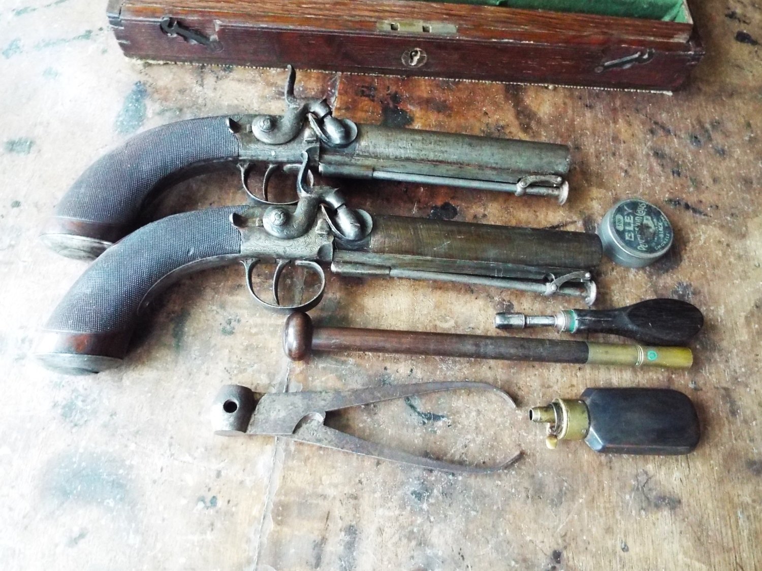 J & W Wood of Manchester Percussion belt pistols .65 Cal Muzzleloader Muzzleloader - {CATEGORY}