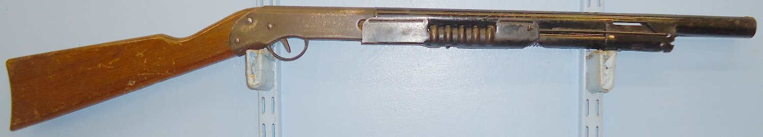  C1920’s Wyandotte ‘All Metal Products’ Pump Cork Ball Rifle Toy Gun. AI 737. C1920’s Wyandotte ‘All Metal Products’ Pump Cork Ball Rifle Toy Gun. AI 737. None