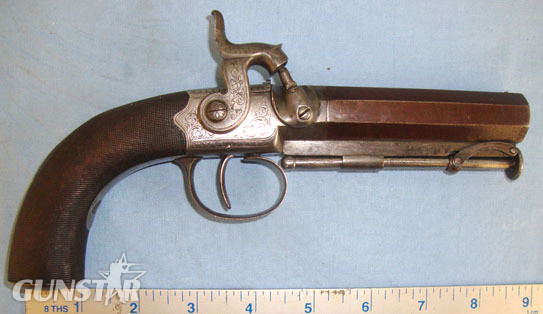 John Witton, City Of London Steel Frame 17 Bore Overcoat Pistol With Octagonal Barrel & Captive Ramrod. 17 Gauge Muzzleloader in 