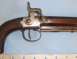 John Witton, City Of London Steel Frame 17 Bore Overcoat Pistol With Octagonal Barrel & Captive Ramrod. 17 Gauge Muzzleloader
