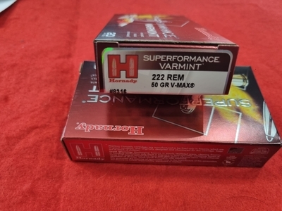Hornady .222 Rem 50gr V-MAX SPF Varmint  Rounds
