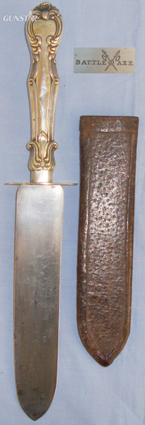 Victorian Cutlery Handled Spear Pointed Bowie Knife \"Battle Axe\" Trade Mark & Scabbard ED 2248. Other Blade in 