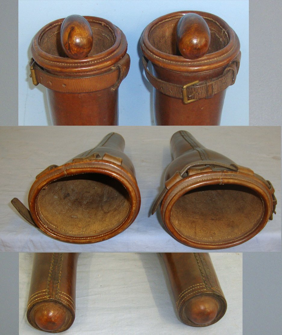 MINT**Pair Of C1830 British Mounted Infantry / Cavalry / Dragoon Officer's Open Top Leather Saddle Bucket Holsters  For Percussion Pistols. L 278 Care & Storage