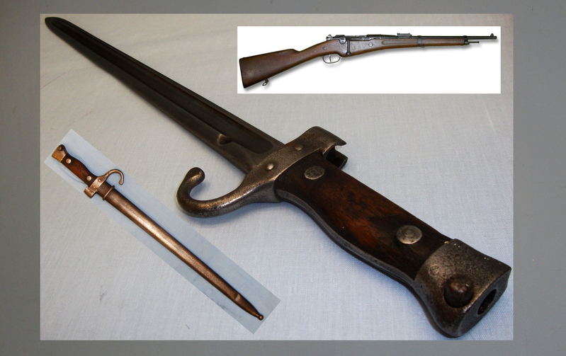 French ‘M1892’ Mannlicher-Berthier Bayonet and Scabbard. BAYO 721. Bayonet